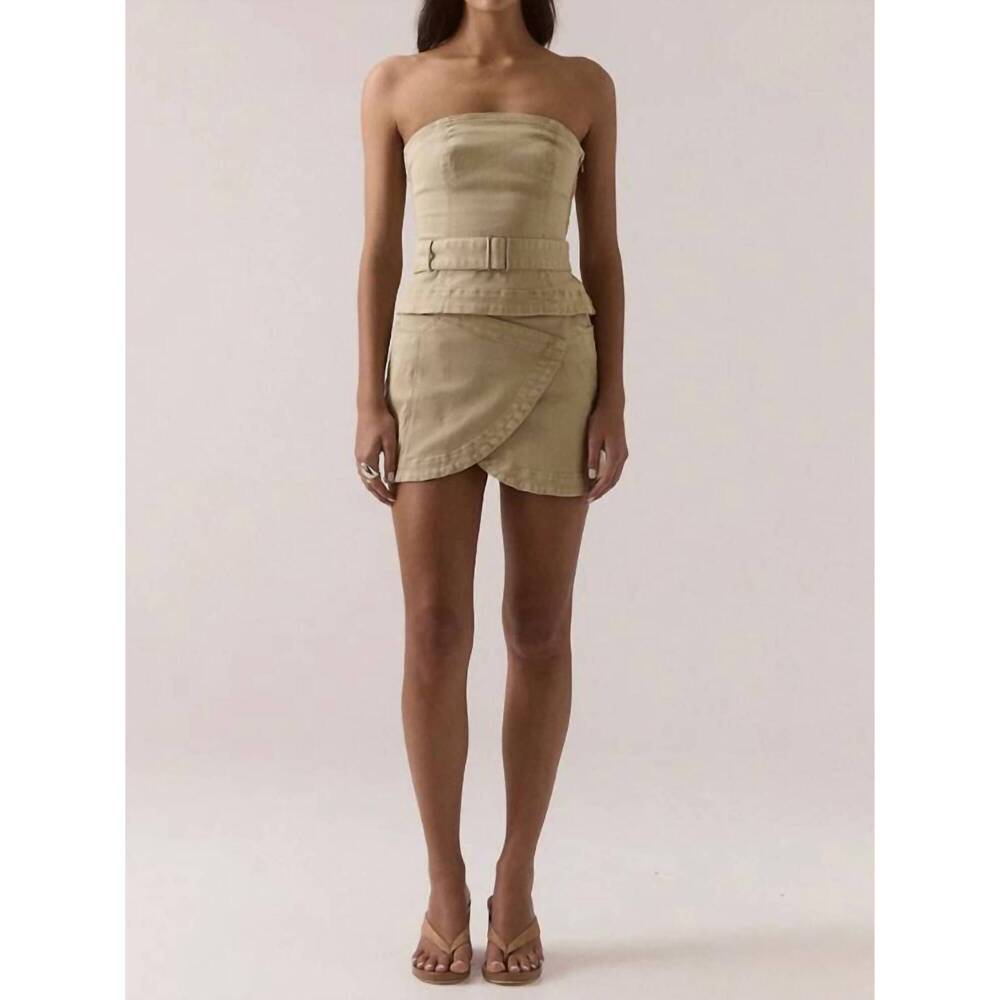 NEW SOVERE verve denim skort in pistachio